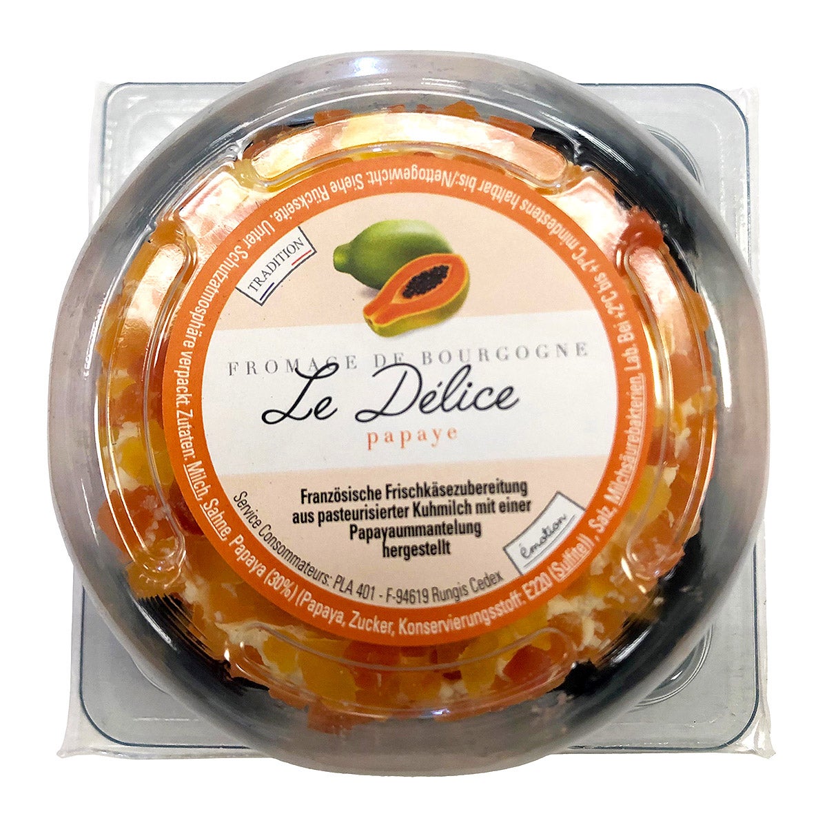 Délice d'Argental Brillat Savarin with Papaya, 7 Ounces - Image 1