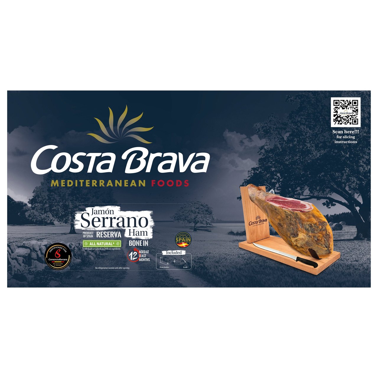 Costa Brava Serrano Ham Gift Set, 14 lbs - Image 1