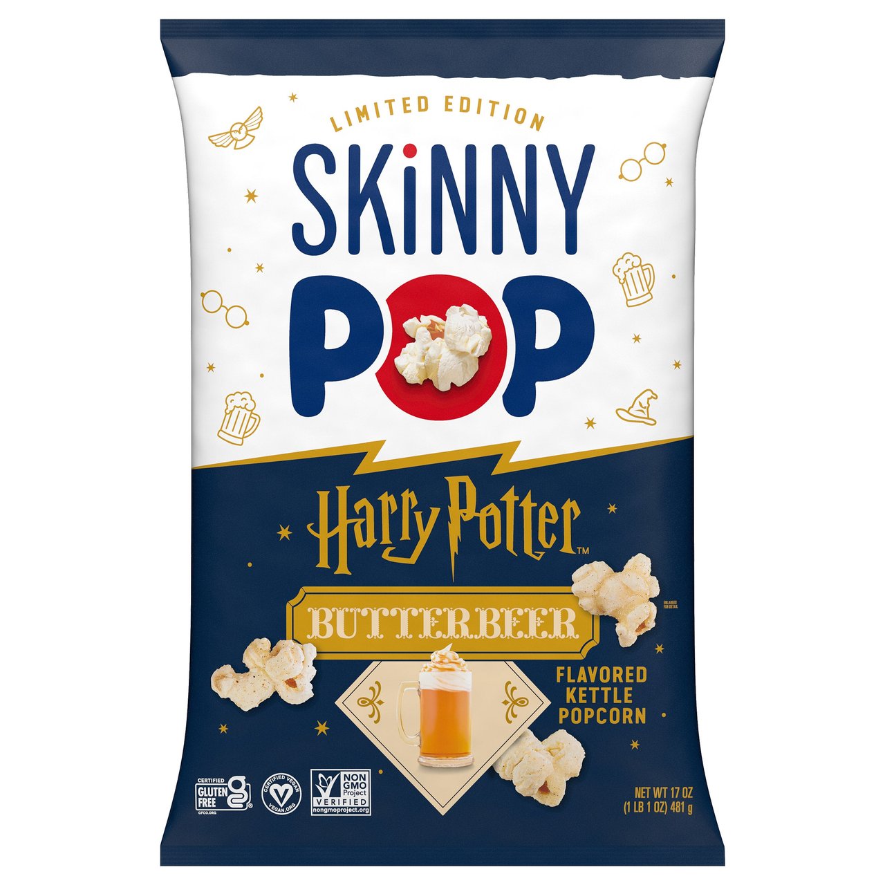 SkinnyPop Harry Potter Butterbeer Flavored Kettle Popcorn 17 oz - Image 1