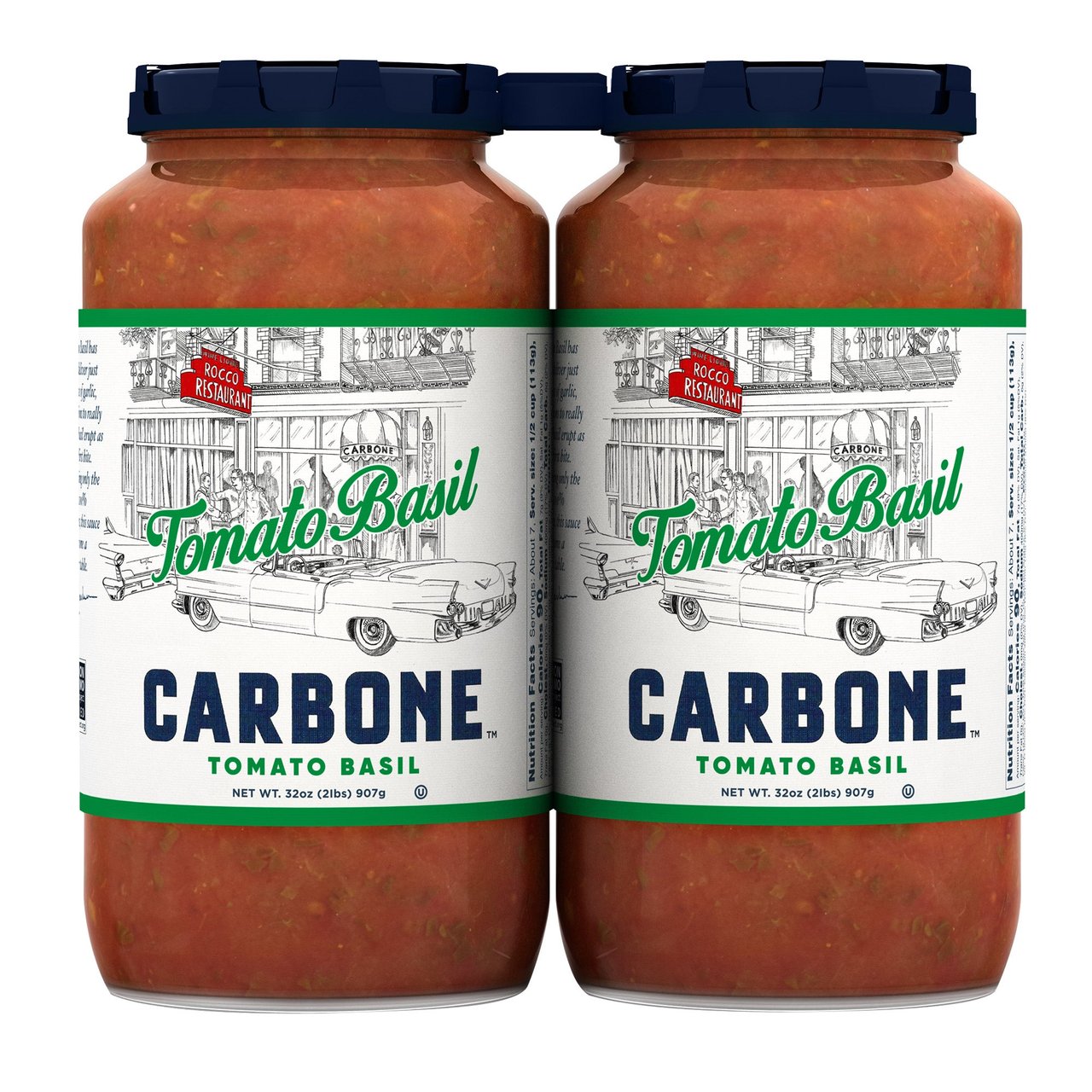 Carbone Fine Foods Tomato Basil Sauce, 2 x 32 oz (4 lbs) - Image 1