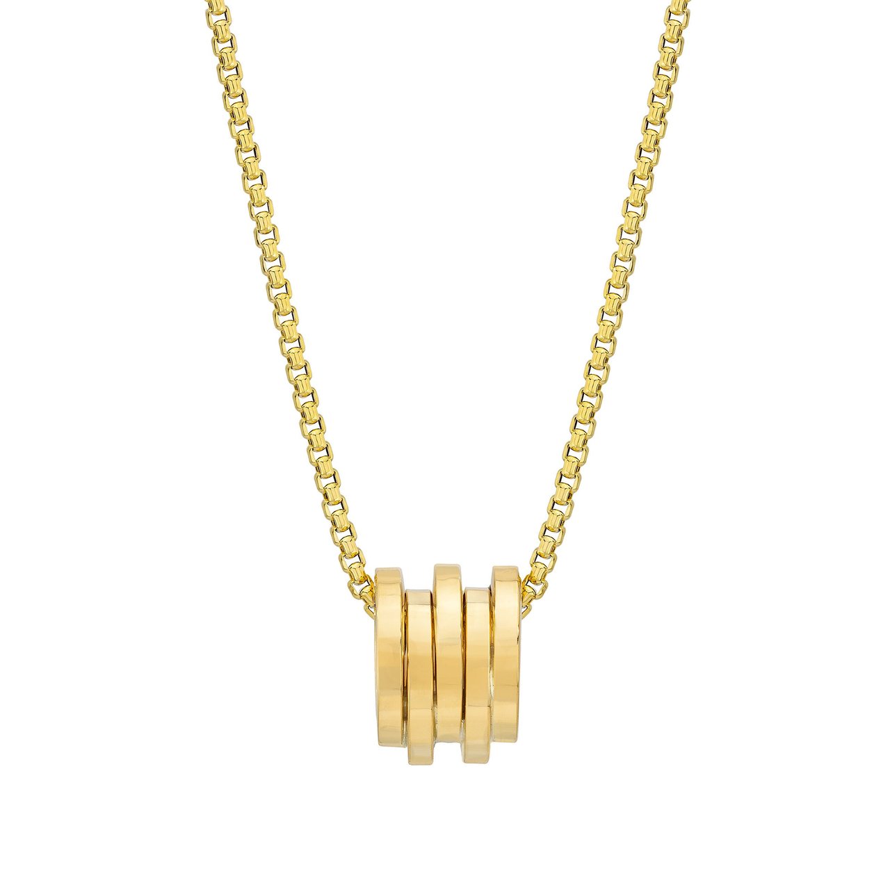 14KT Yellow Gold 18" Rondelle Pendant Made in Italy - Image 1
