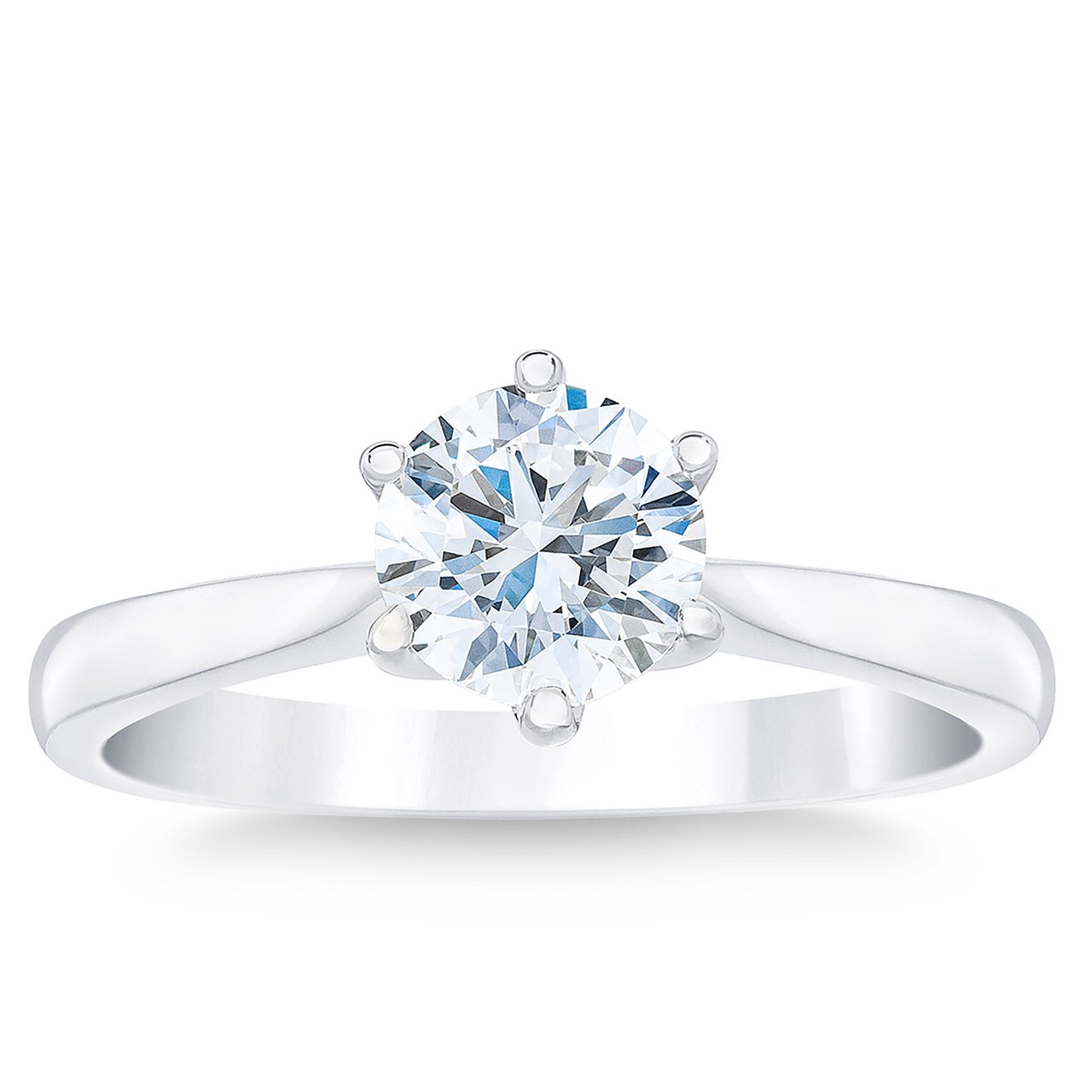 Platinum VS2 G 1.00ct Round Diamond Solitaire Ring - Image 1
