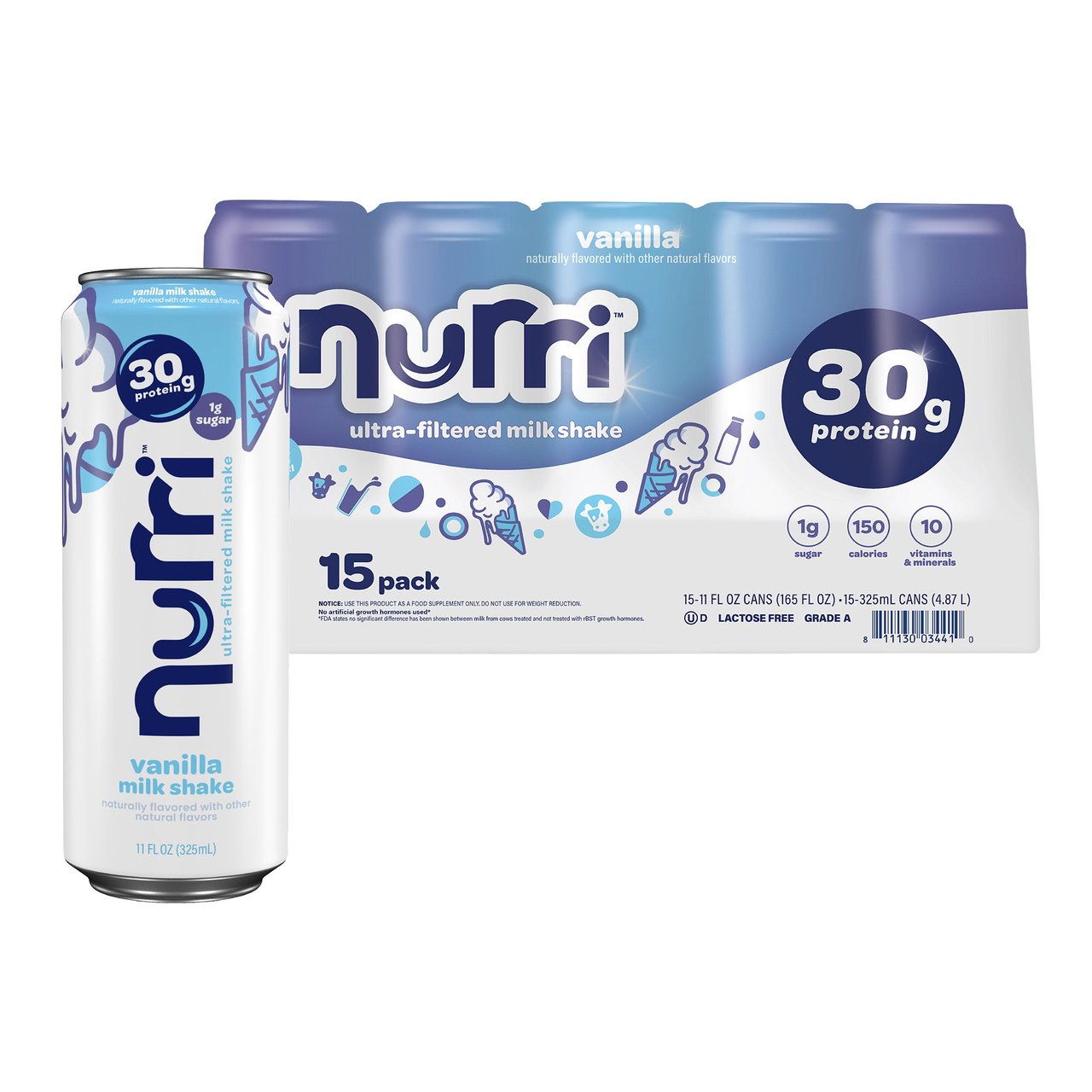 Nurri Protein Shake, Vanilla, 11 fl oz, 15-Pack - Image 1