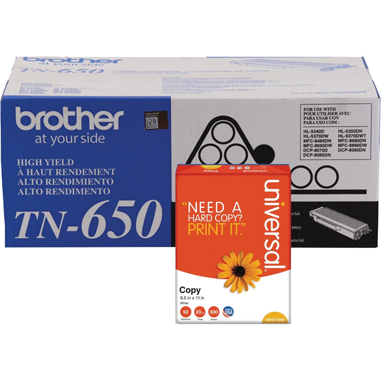 Brother High Yield Black Toner Cartridge BRTTN650KT, 2-Pack - Image 1