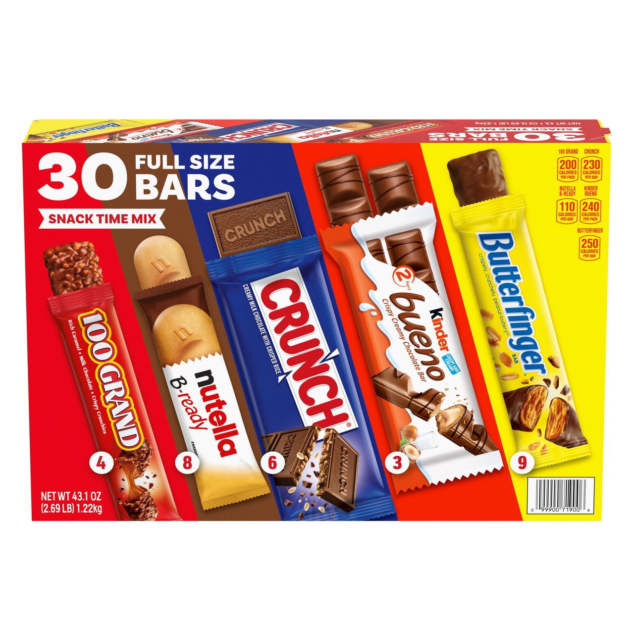 Ferrero Snack Time Bar Mix, Full Size Variety Pack, 30 Count - Image 1