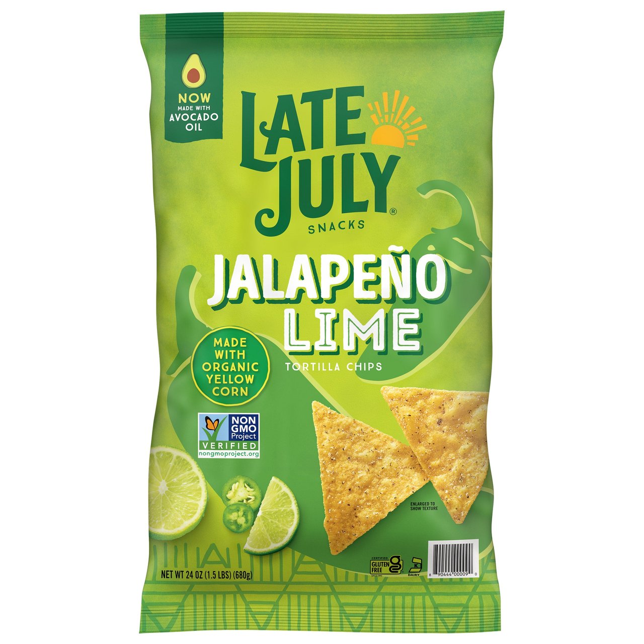 LATE JULY JALAPEÑO LIME CHIPS AVO OIL 24 OZ - Image 1