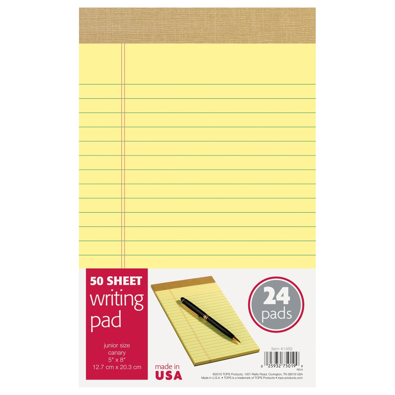 TOPS Jr. Legal Pads, 5" x 8", 50 Sheets, 24-Pack - Image 1