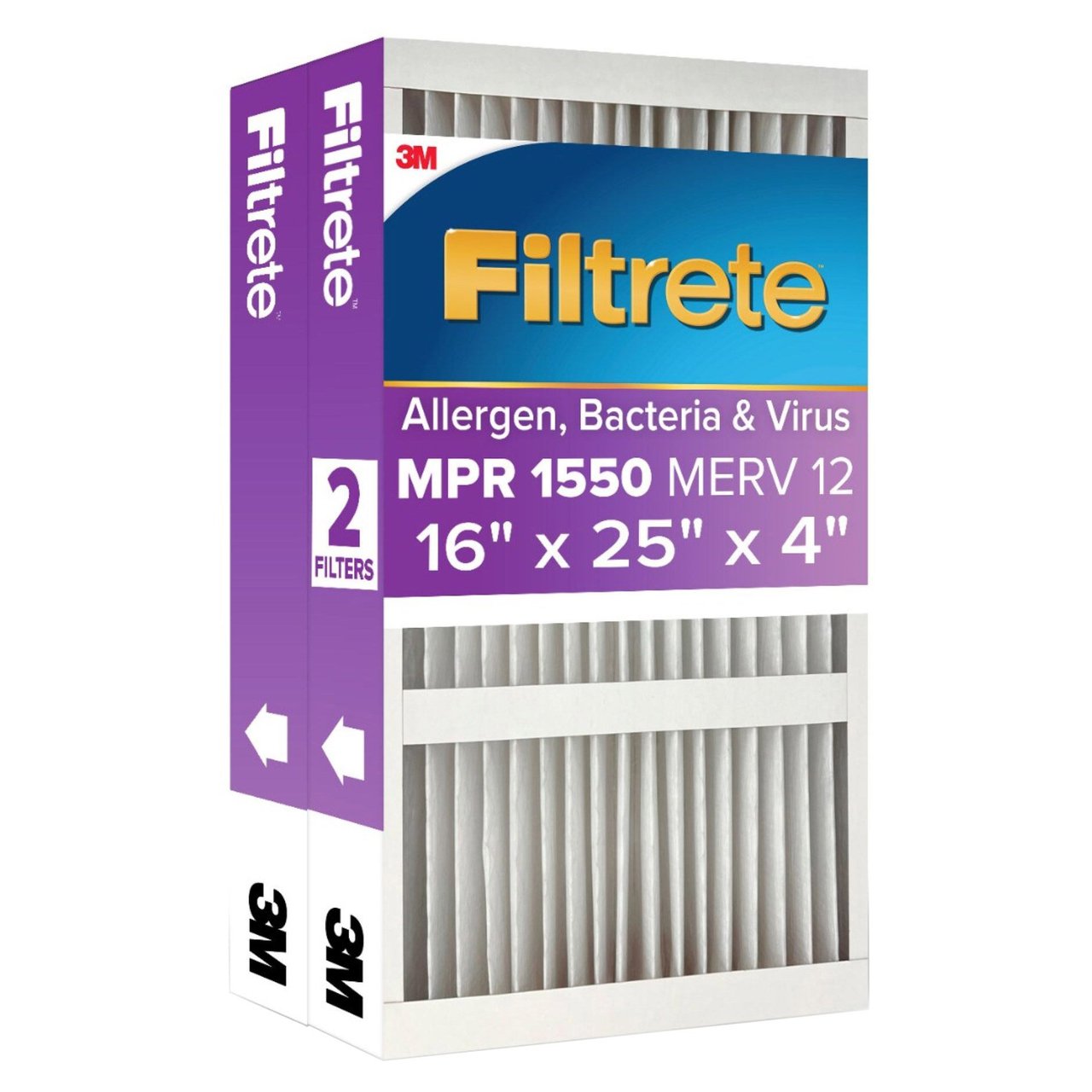 3M Filtrete 4" Filters 1500 Series 16x25x4 2-Pack Furnace Filter - Image 1