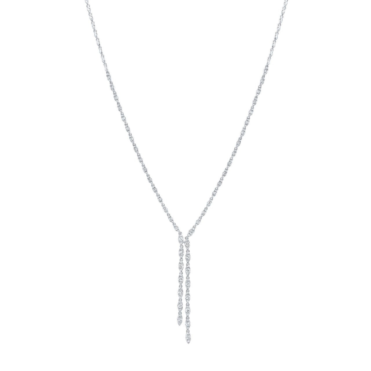 18K White Gold VS2 I Color 2.27 CTW Round Brilliant Diamond Drop Necklace - Image 1