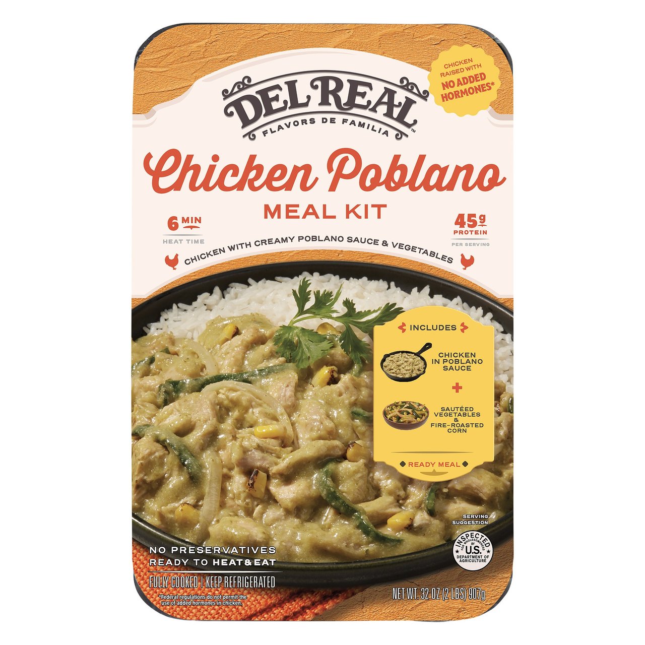 Del Real Creamy Chicken Poblano 32 oz - Image 1