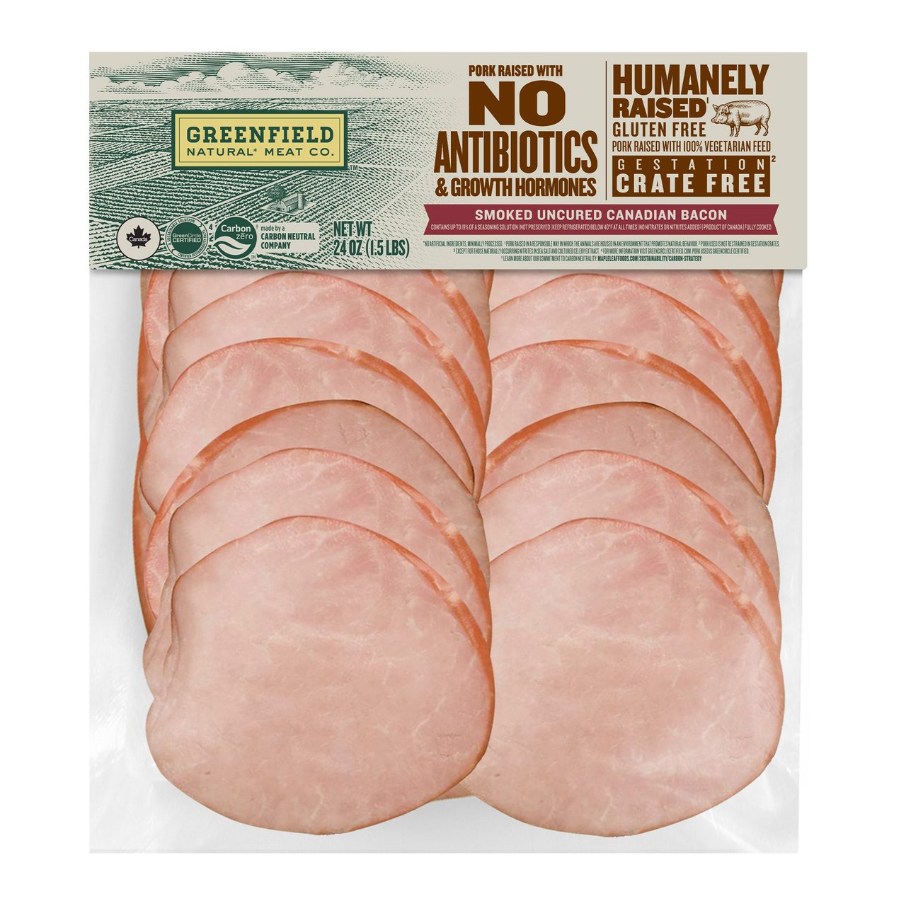 Greenfield Canadian Bacon 2 Pack, 12 Ounces Each - Image 1