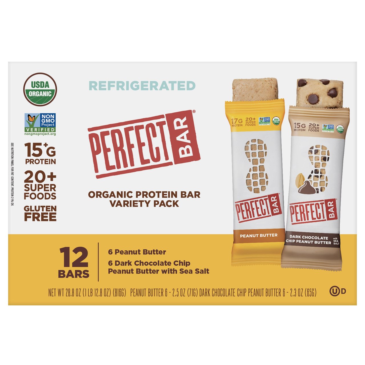 Organic Perfect Bar Variety Pack, 12 Count, 2.39 Ounce Each - Image 1
