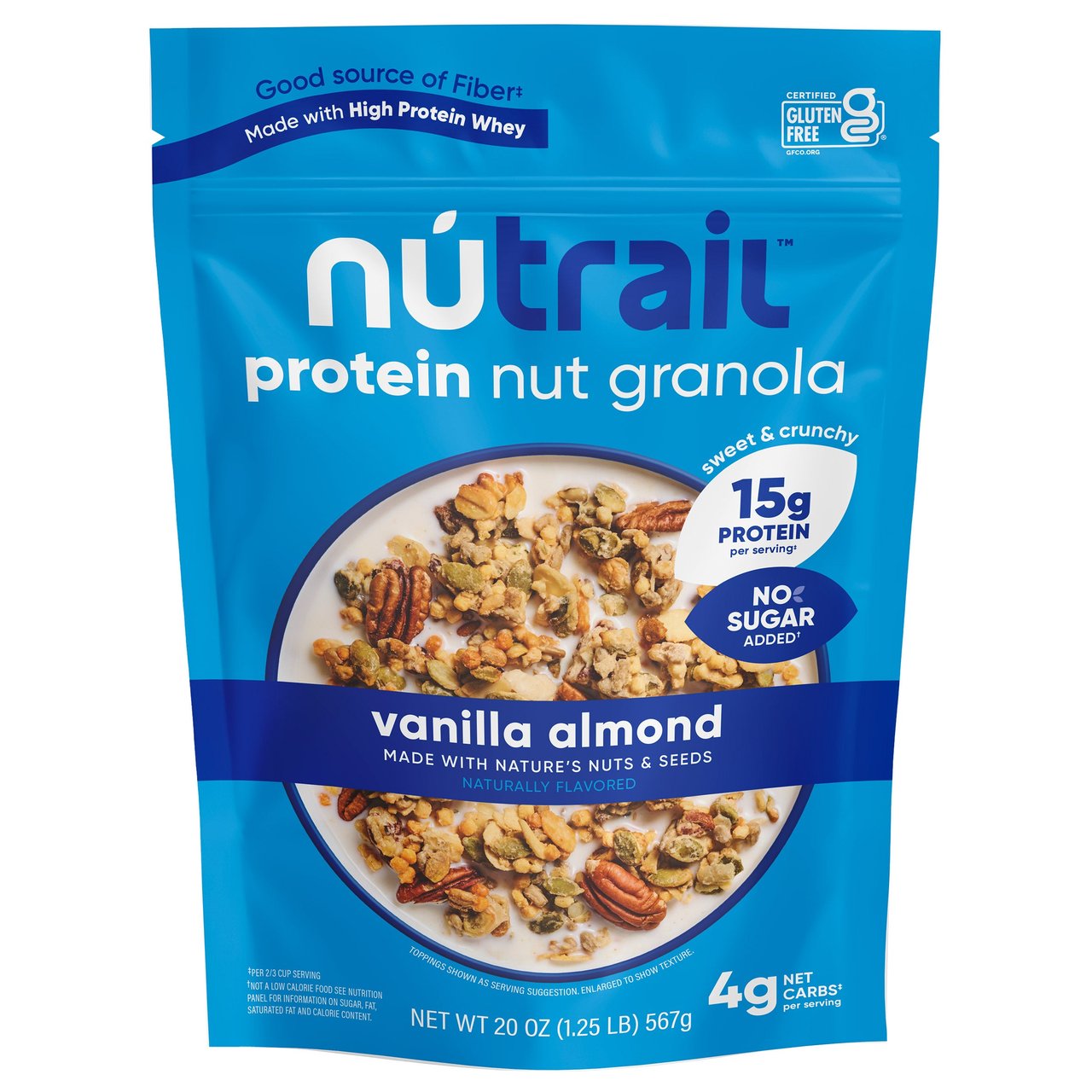 Nutrail Vanilla Almond Protein Nut Granola 20 oz (1.25 lbs) - Image 1
