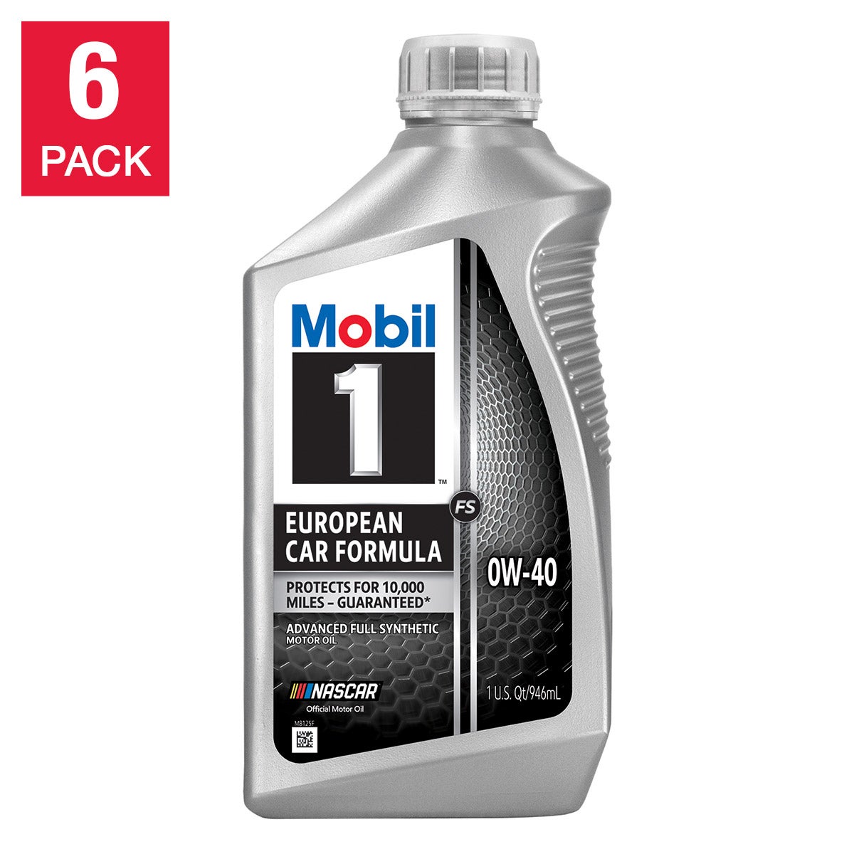 Mobil 1 0W-40 Full Synthetic Motor Oil, 1-Quart, 6-Pack - Image 1