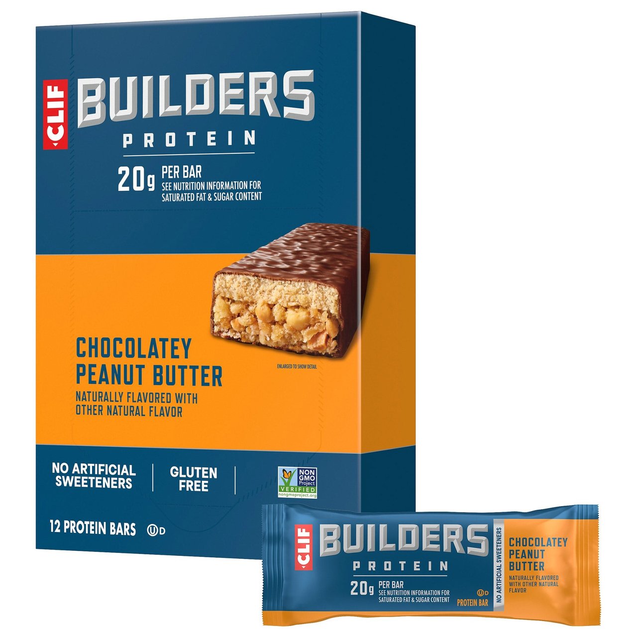 Clif Builder's Bar, Chocolate Peanut Butter, 12 CT / 2.4 oz - Image 1