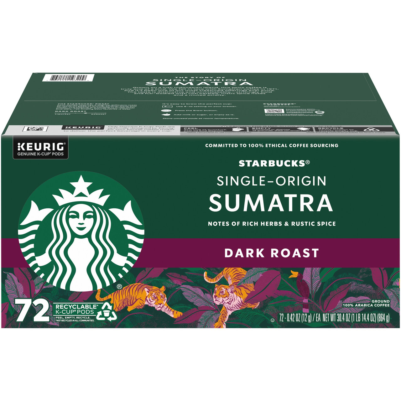 Starbucks Sumatra 72 ct K-Cup Pods - Image 1