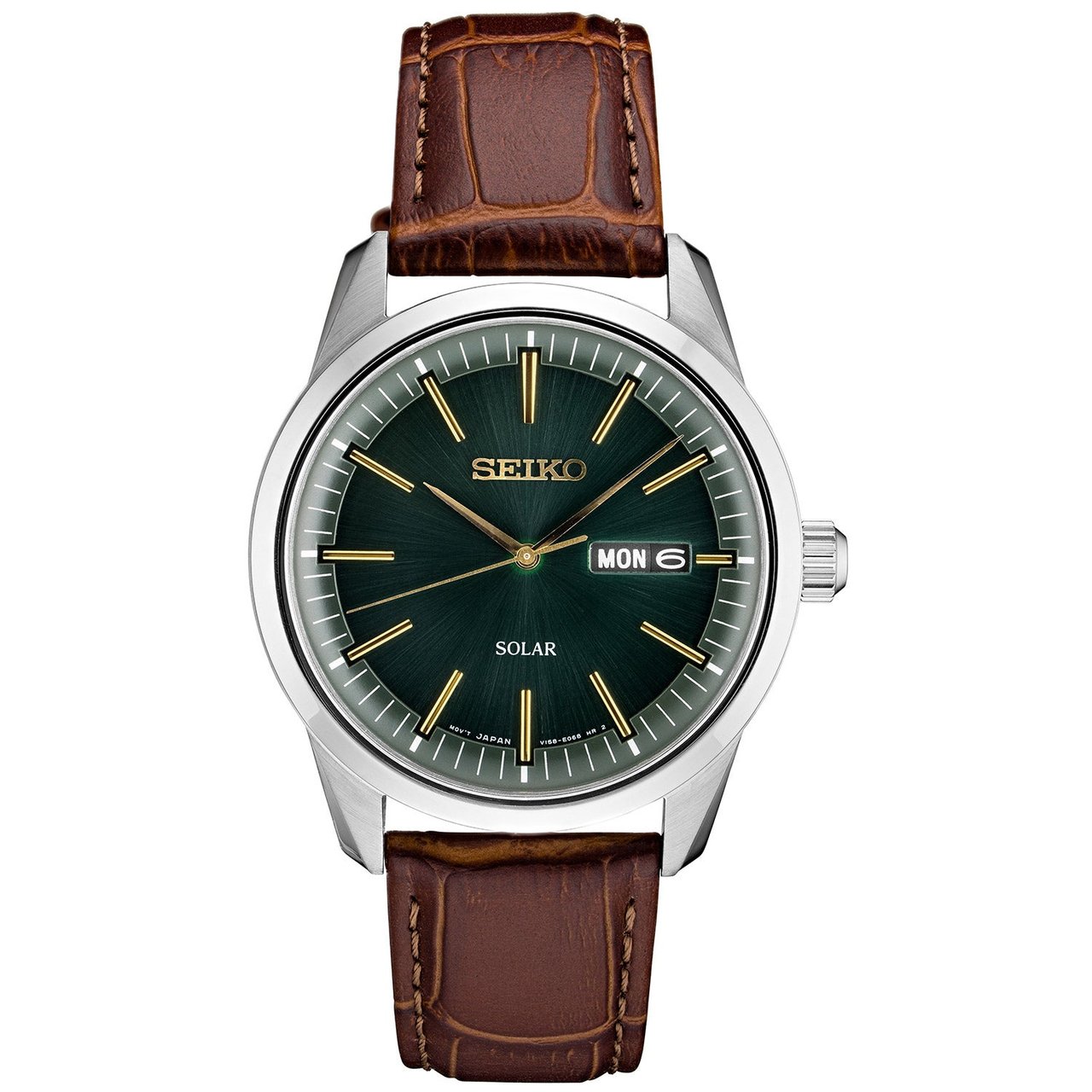 Seiko Essential Solar Powered Dark Green Dial Men's Watch - Image 1