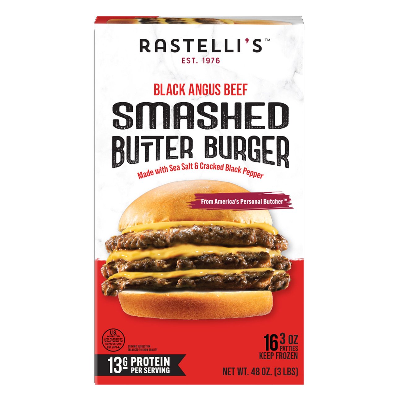 Rastelli's Smashed Butter Burger 16/3 oz (3 lbs) - Image 1