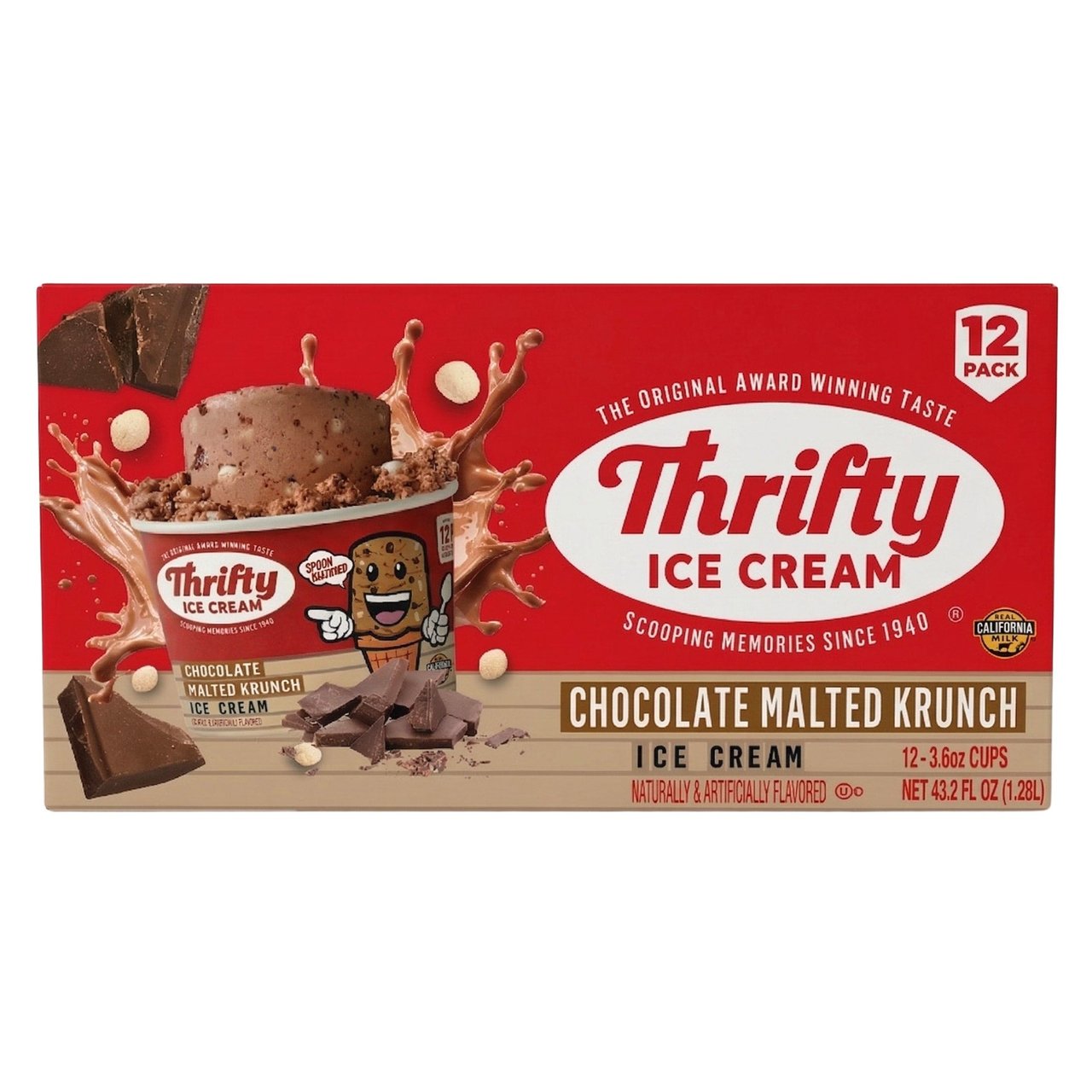 Thrifty Chocolate Krunch Ice Cream Bars, 12-Pack / 3.6 oz Each - Image 1