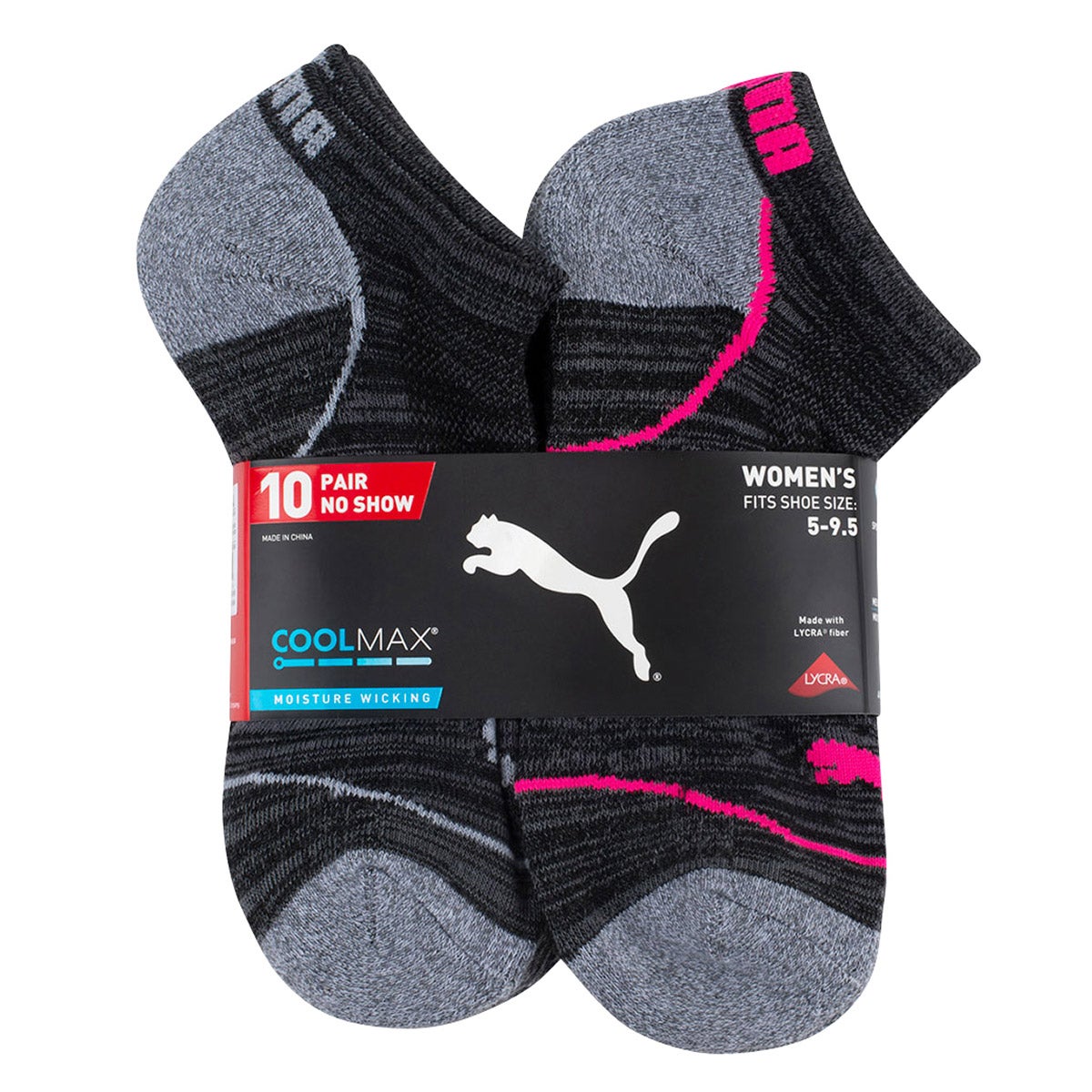 Puma Women's No Show Socks 10 Pairs - Image 1
