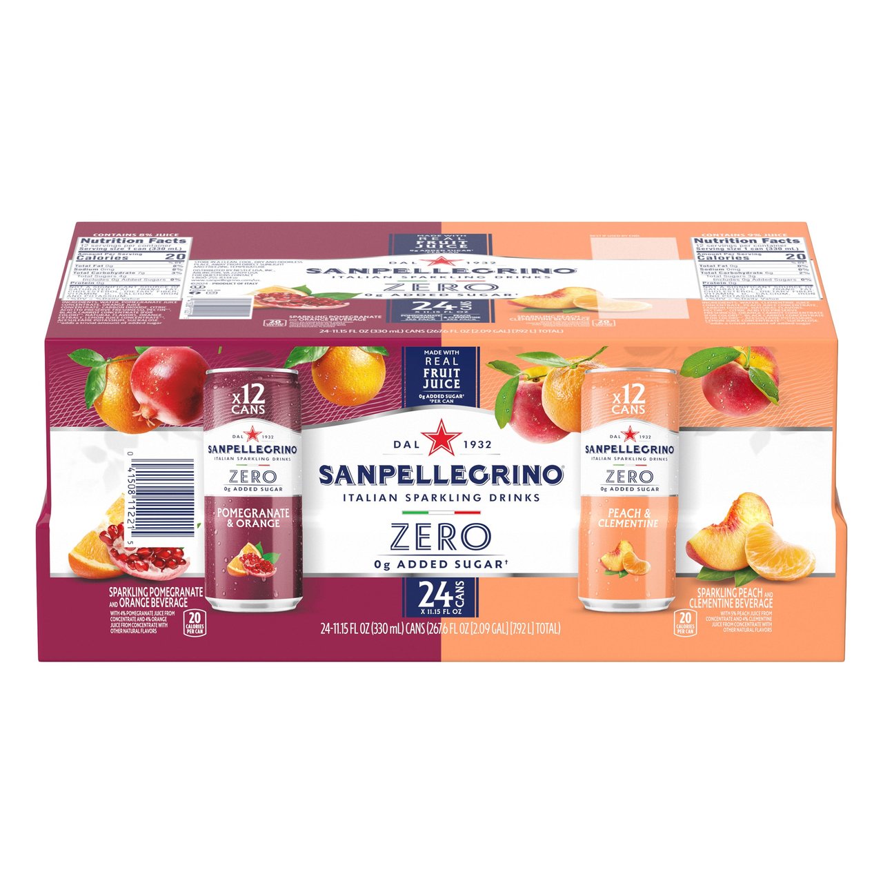 San Pellegrino Zero Mineral Water Variety 24 CT/11.15 oz - Image 1