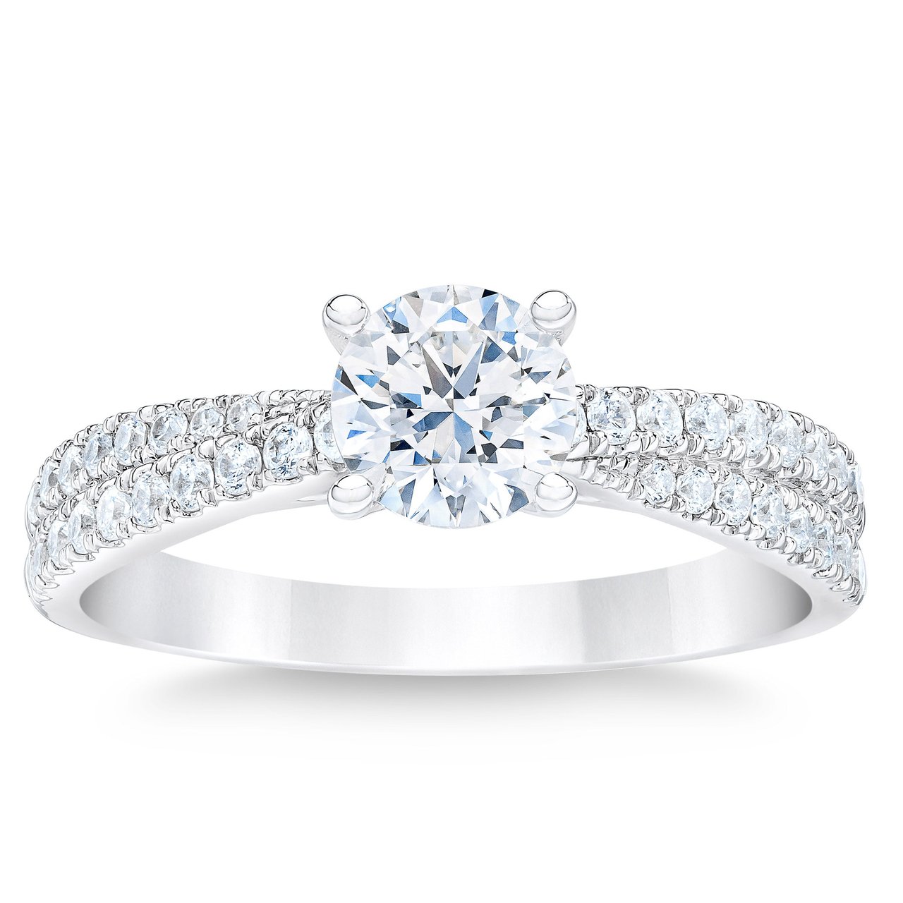 14kt White Gold VS2 I 1.00 ctw Round Diamond Ring (0.70 CT) Size 8 - Image 1