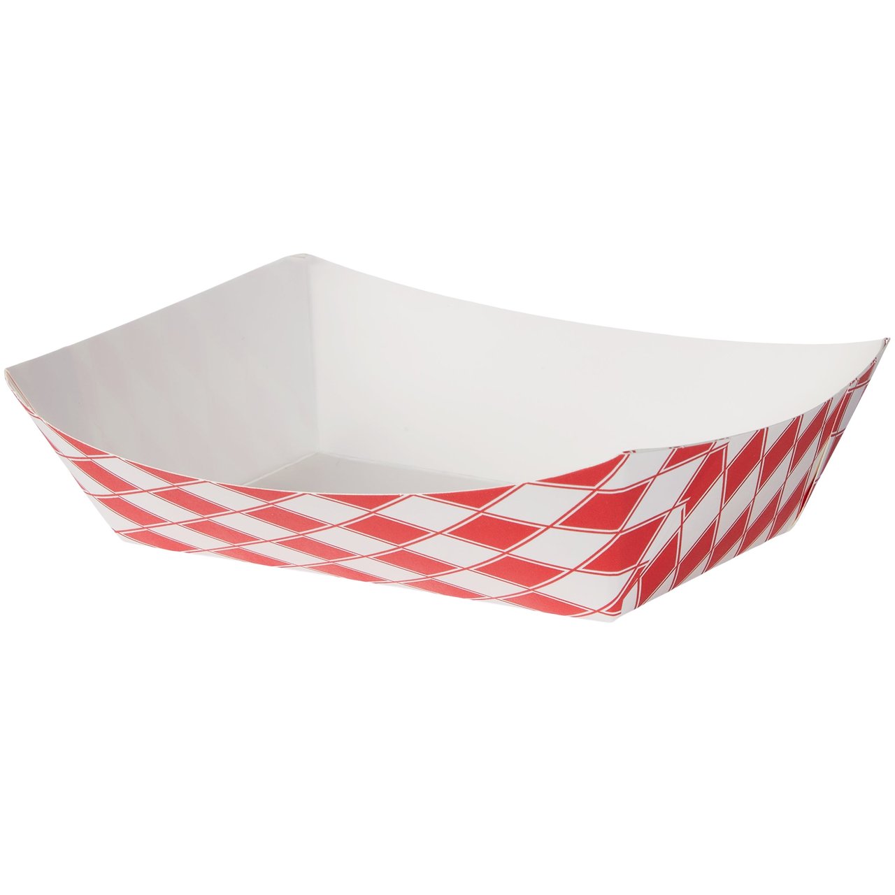 Vital International Solutions Paper Food Tray #2, Red/White Check, 1000 ct - Image 1