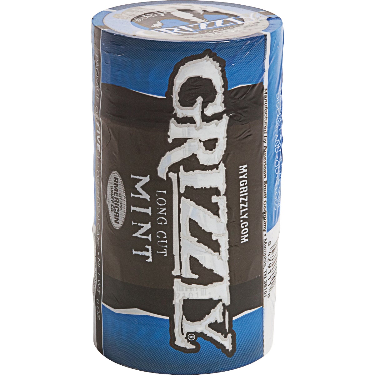 Grizzly Long Cut Mint Smokeless Tobacco, 5-Pack (1.2 oz each) - Image 1