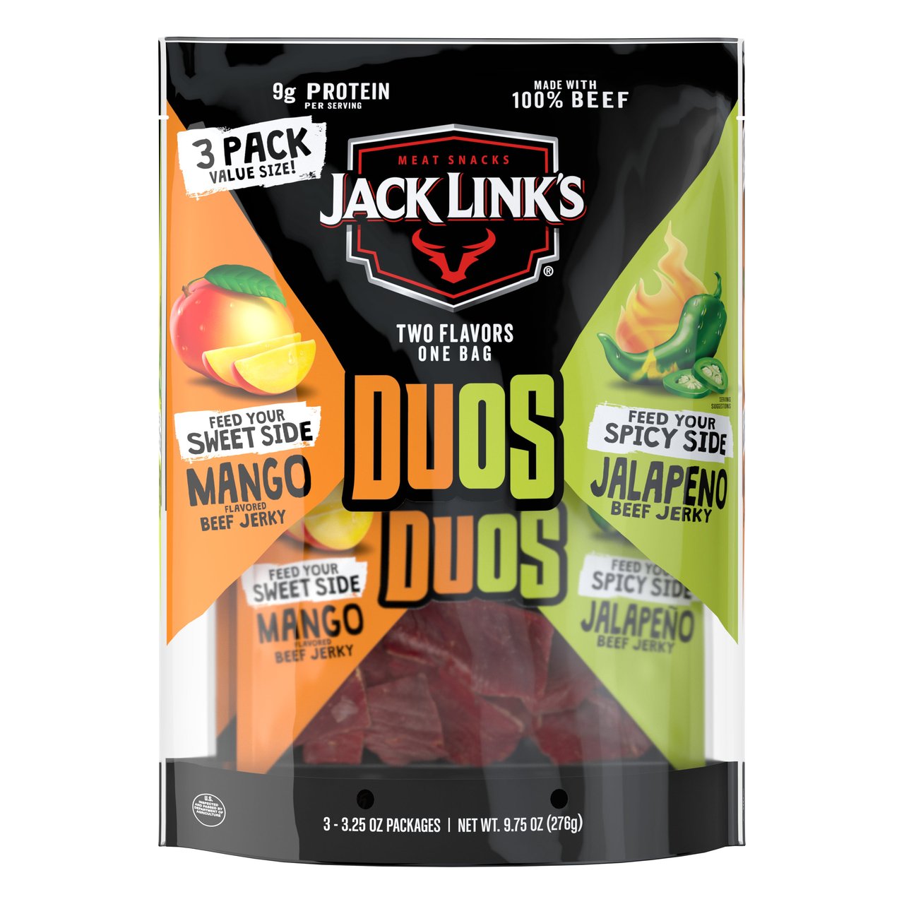 Jack Link's Duo's Jalapeño / Mango Jerky 3/3.25 oz - Image 1