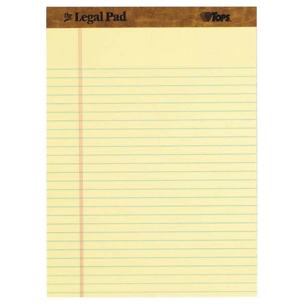 TOPS Legal Ruled Perforated Letter Pads, 12 Pack - Image 1