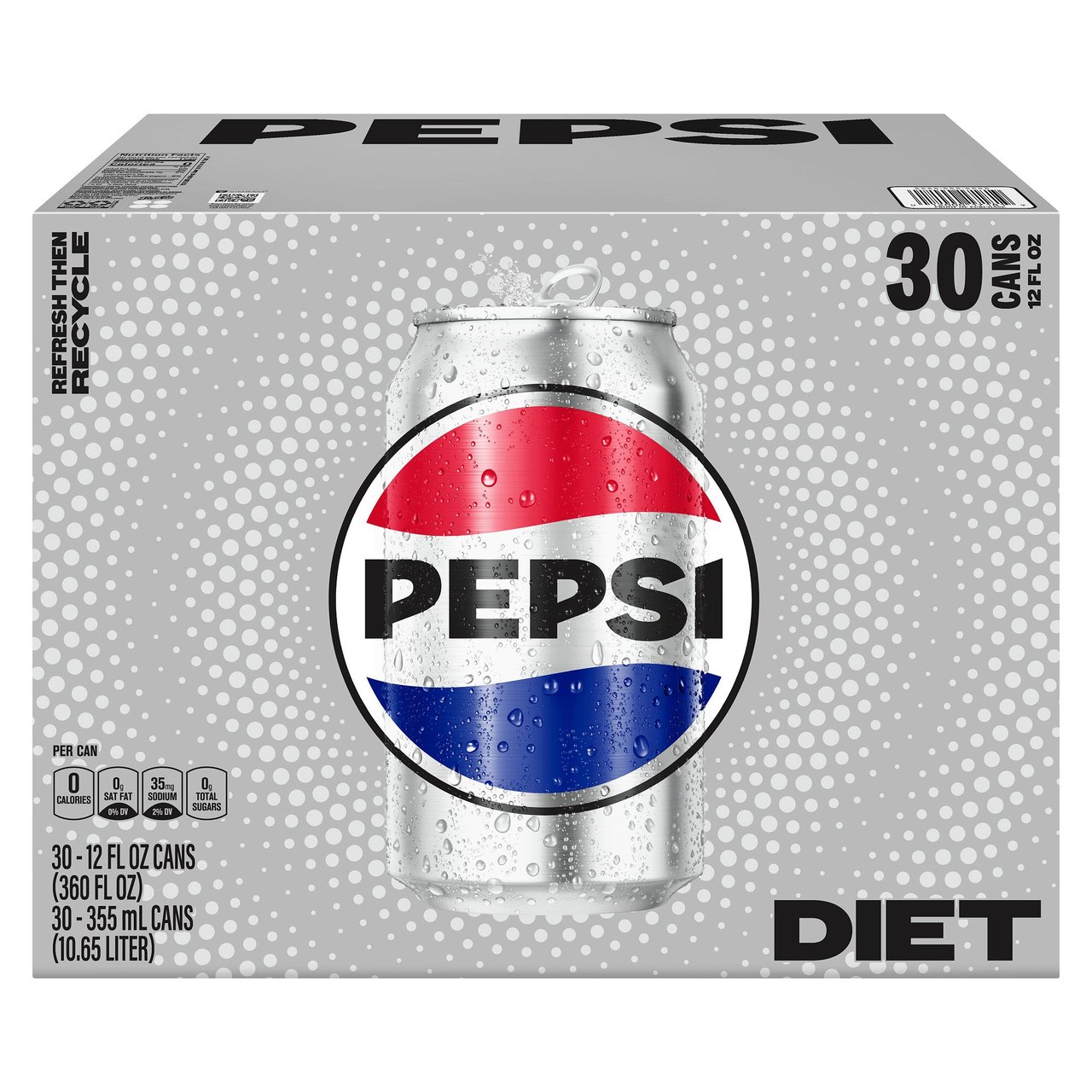Diet Pepsi, 12 fl oz, 30-Count - Image 1