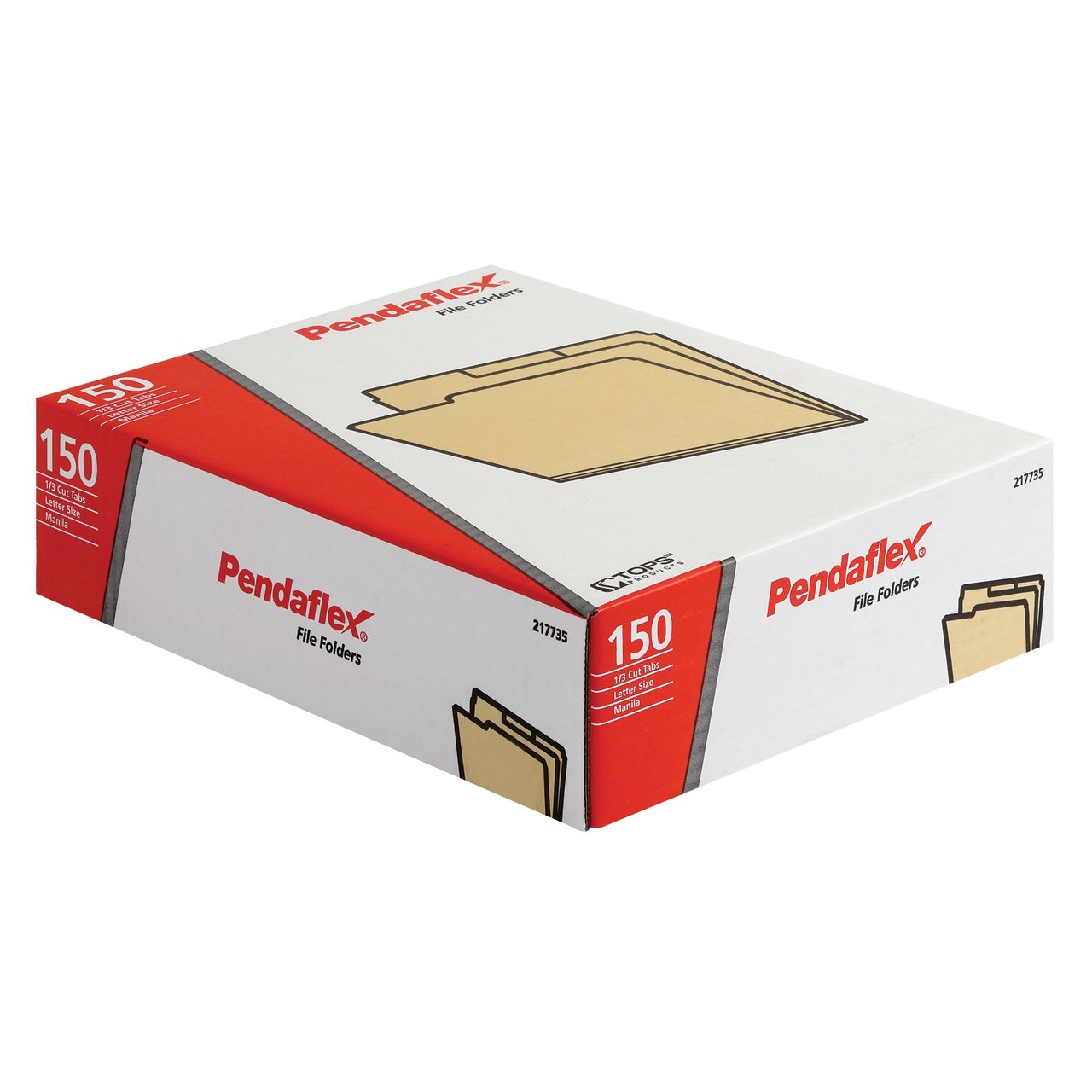 Pendaflex Essentials File Folders, Letter Size, 1/3-Cut Tab, Manila, 150 ct - Image 1