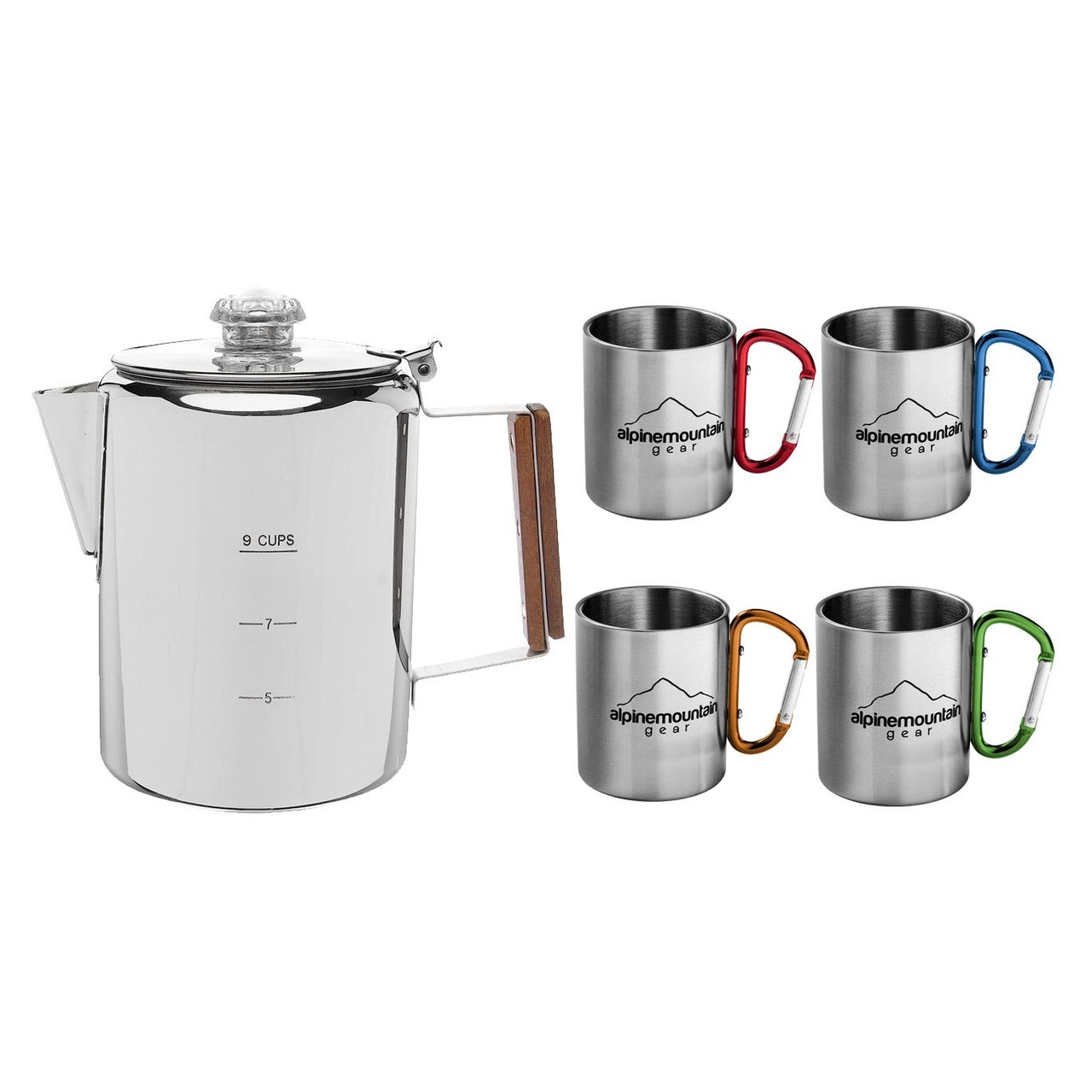 Alpine Mountain Gear Stainless Steel Percolator & Mug Set (#1906999) -  $9.97 (down from $19.99)
