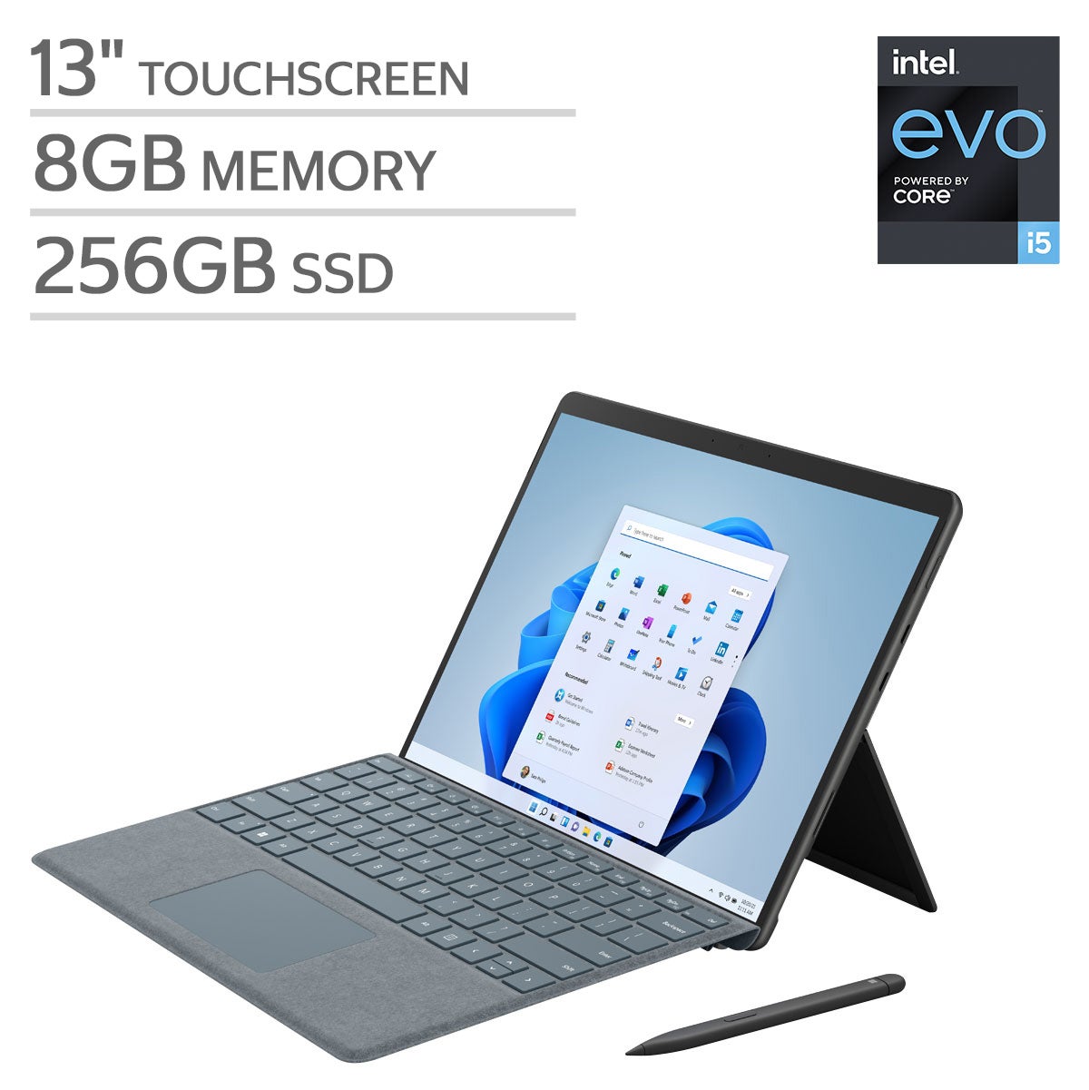 Microsoft Surface Pro 8 i5/8GB/256GB Ice Blue Cover Bundle Win11