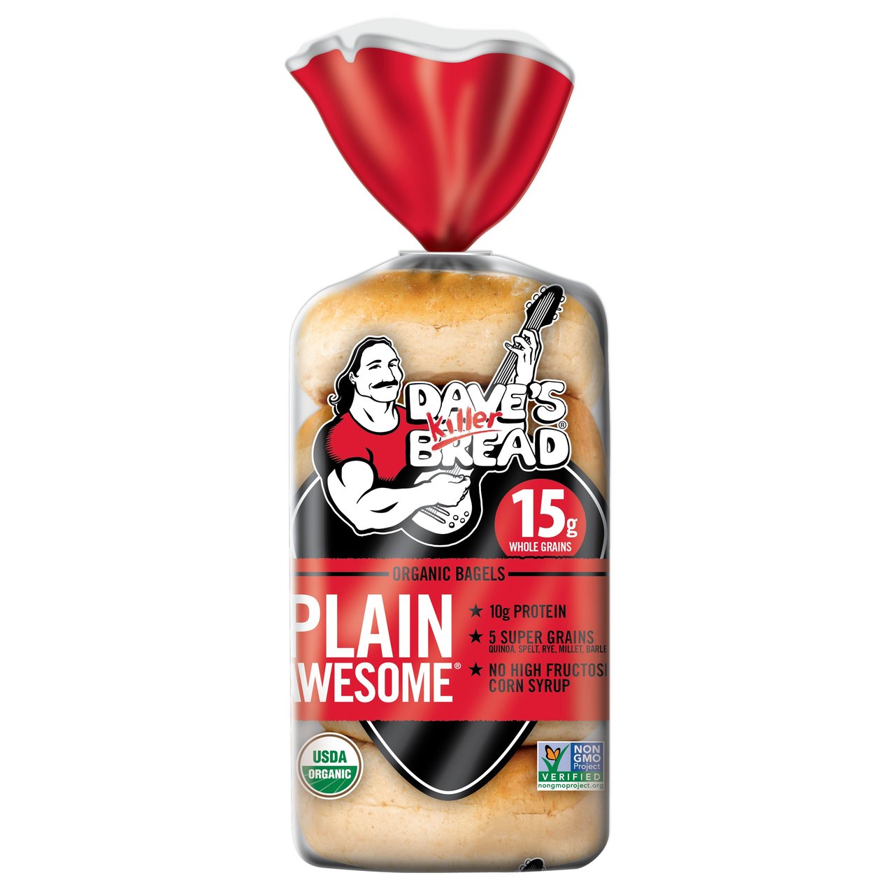Dave's Killer Bread Organic Plain Awesome Bagels, 5 ct - Image 1