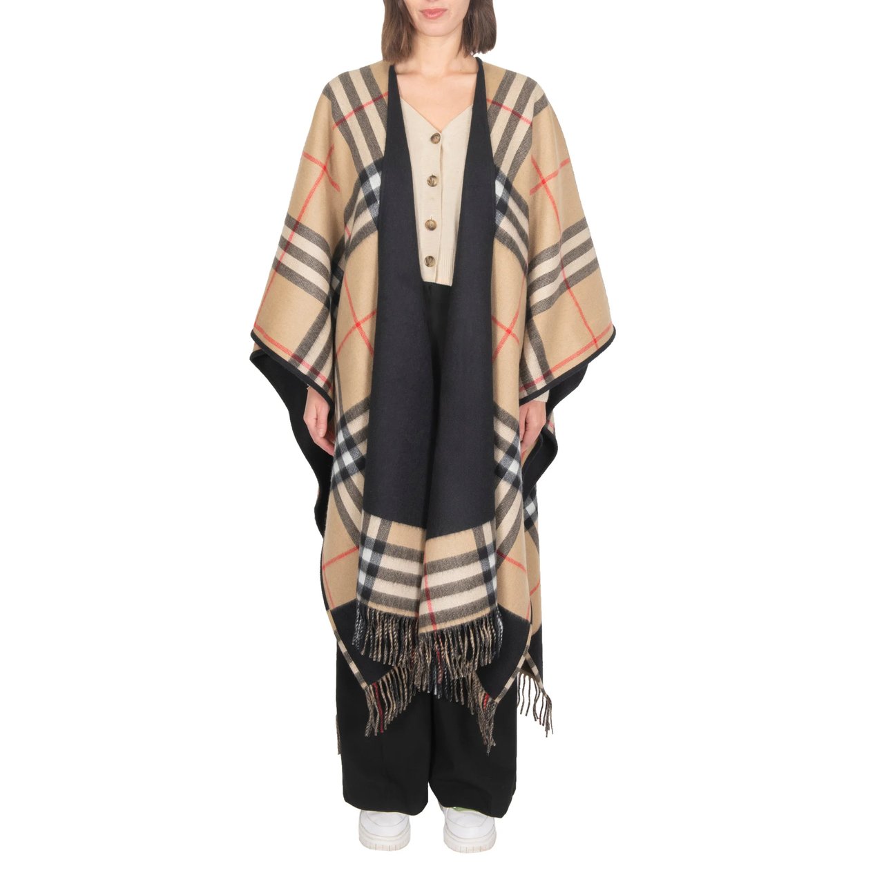 Burberry Ladies' Reversible Check Wool Cashmere Cape - Image 1