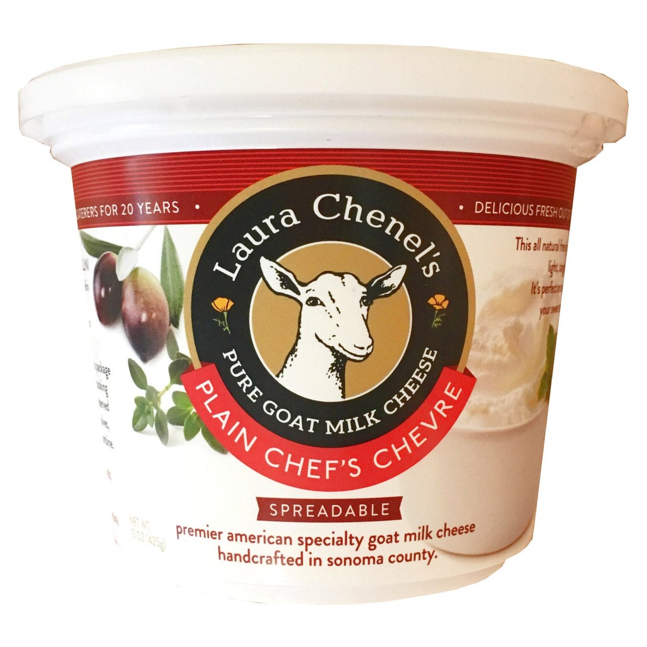 Laura Chenel Chef's Chèvre Plain Goat Cheese, 15 Ounces - Image 1