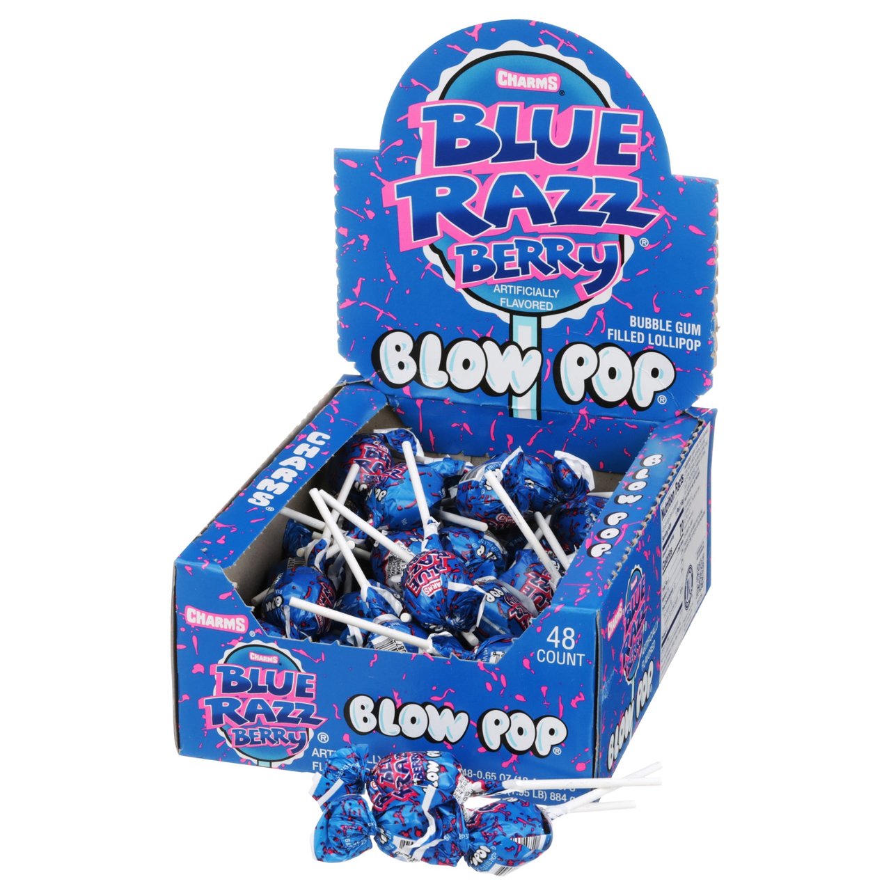 Charms Blue Razzberry Blow Pops, 48 CT