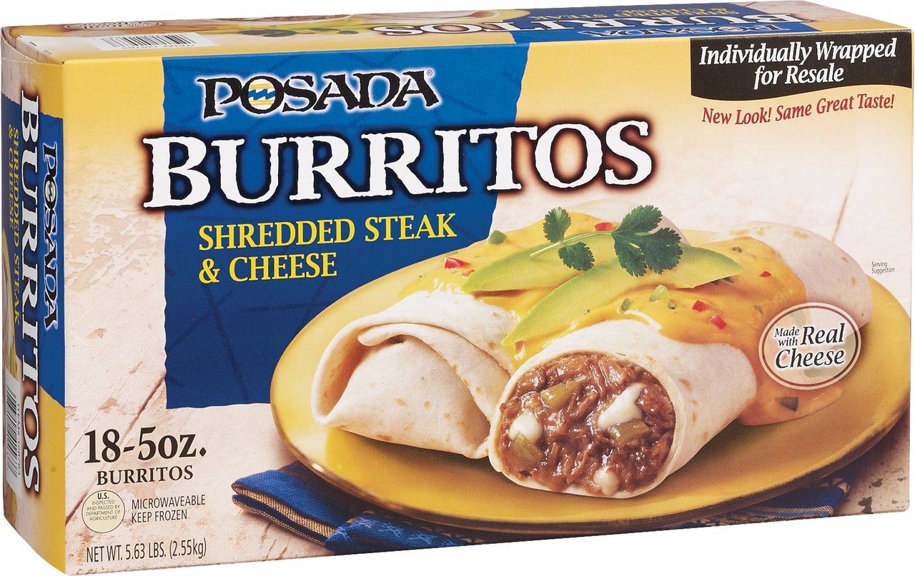 Posada Shredded Steak & Cheese Burritos, 18 ct / 5 oz - Image 1