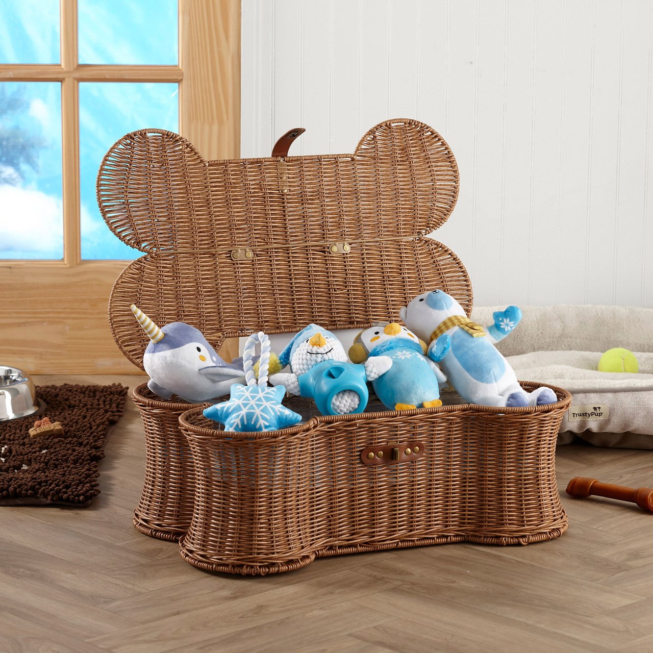BuddyBuddy Dog Bone Basket with 5 Toys - Image 1