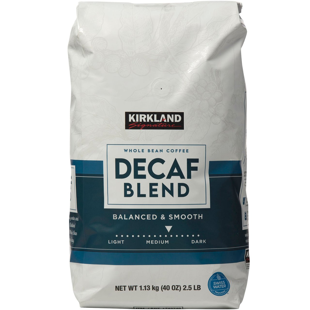 Kirkland Signature Decaf Blend Whole Bean Coffee, 2.5 lbs - Image 1