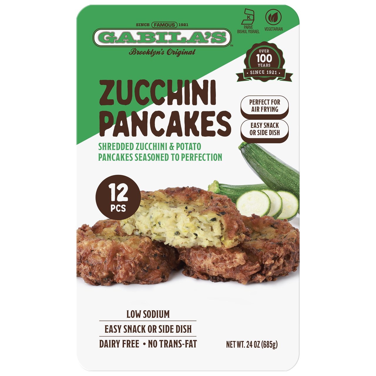 Gabila's Zucchini Pancakes 12CT 24 oz (1.5 lbs) - Image 1