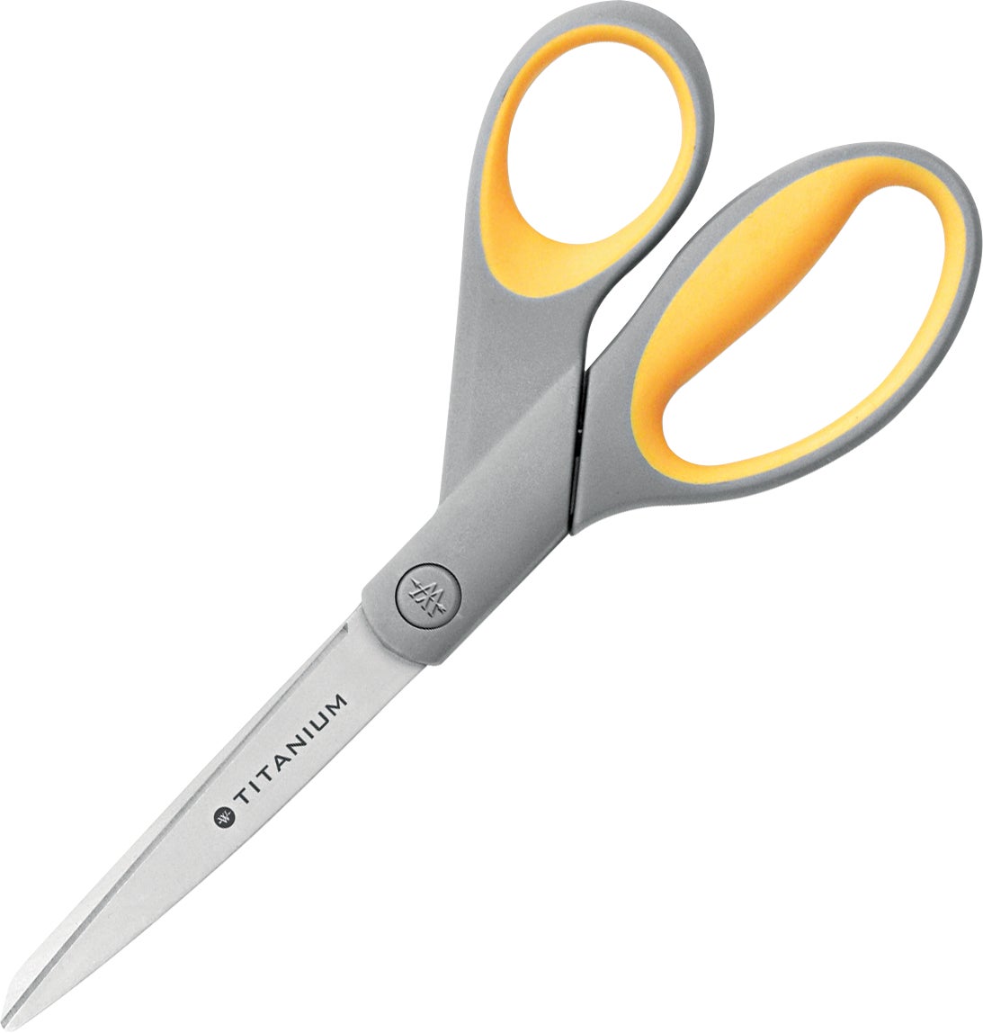 Westcott 8" Titanium Bonded Scissors, Straight, Gray/Yellow