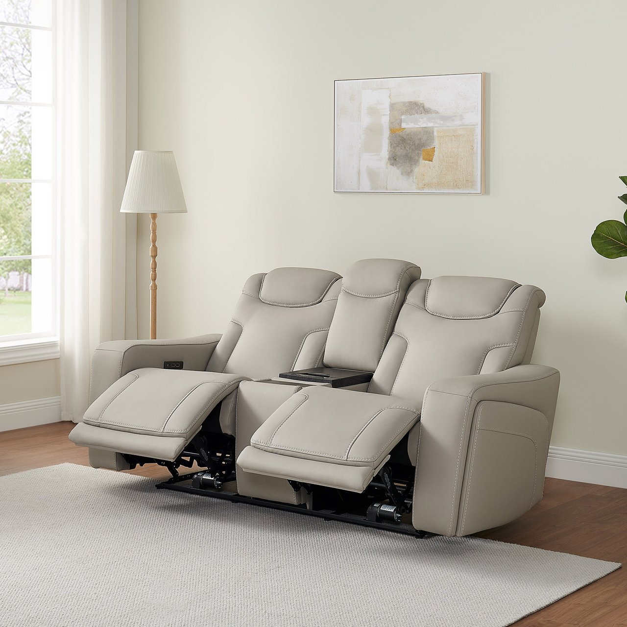 Alton Leather Power Sofa with Cooling Unit - Image 1