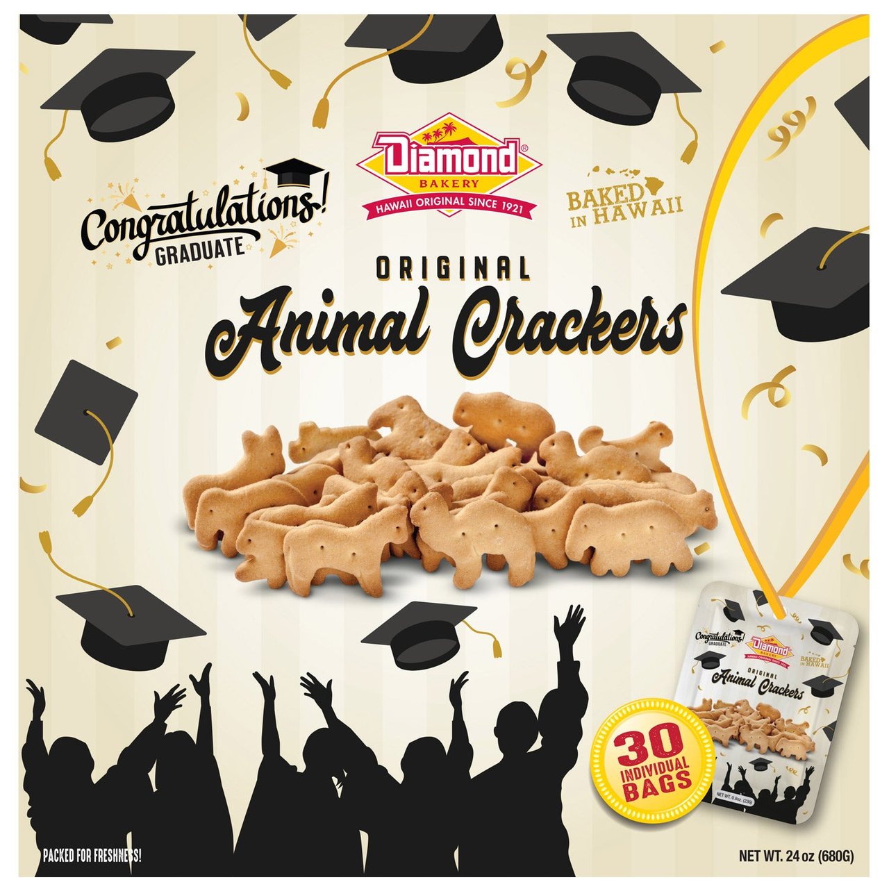 Diamond Bakery Graduation Animal Crackers, 30 ct, .8 oz - Image 1