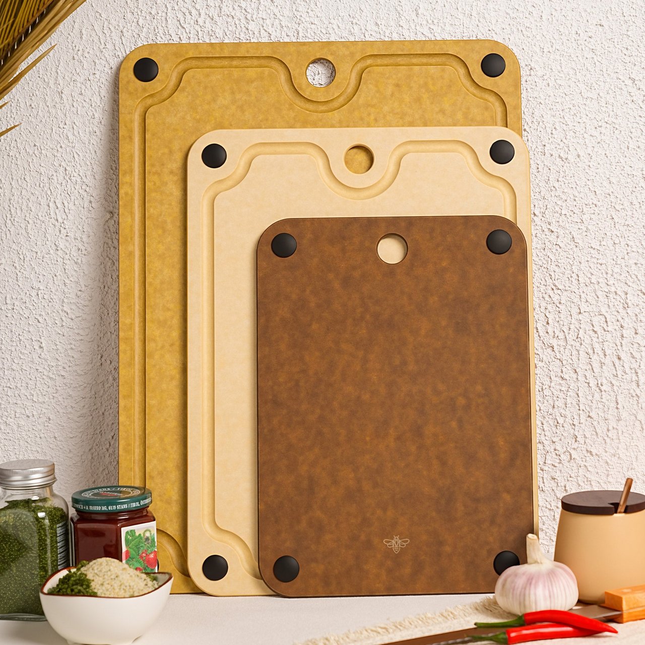 MIU 3PC WOOD FIBER CUTTING BOARD SET - Image 1