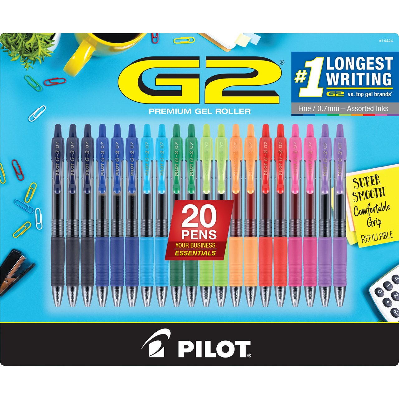 Pilot G2 Gel Pen Assorted Colors 20 CT