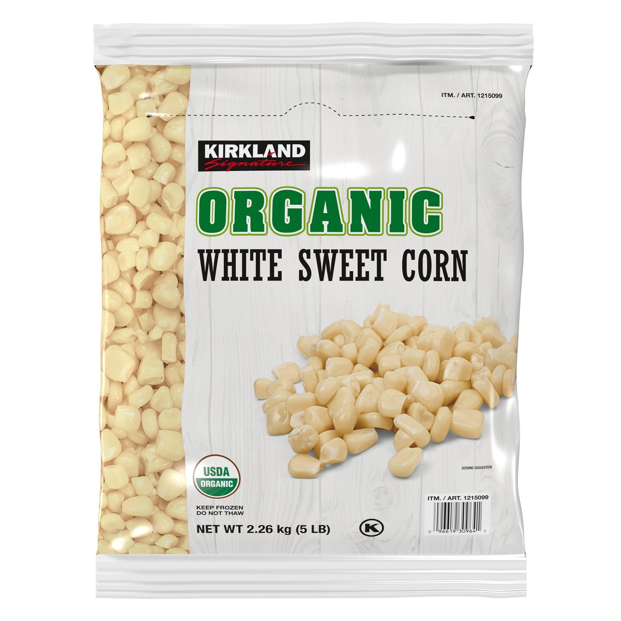 Kirkland Signature Organic White Sweet Corn, 5 lb - Image 1