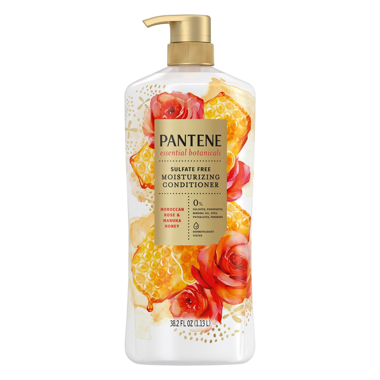 Pantene Essential Botanicals Moroccan Rose & Manuka Honey Conditioner, 38.2 fl oz - Image 1