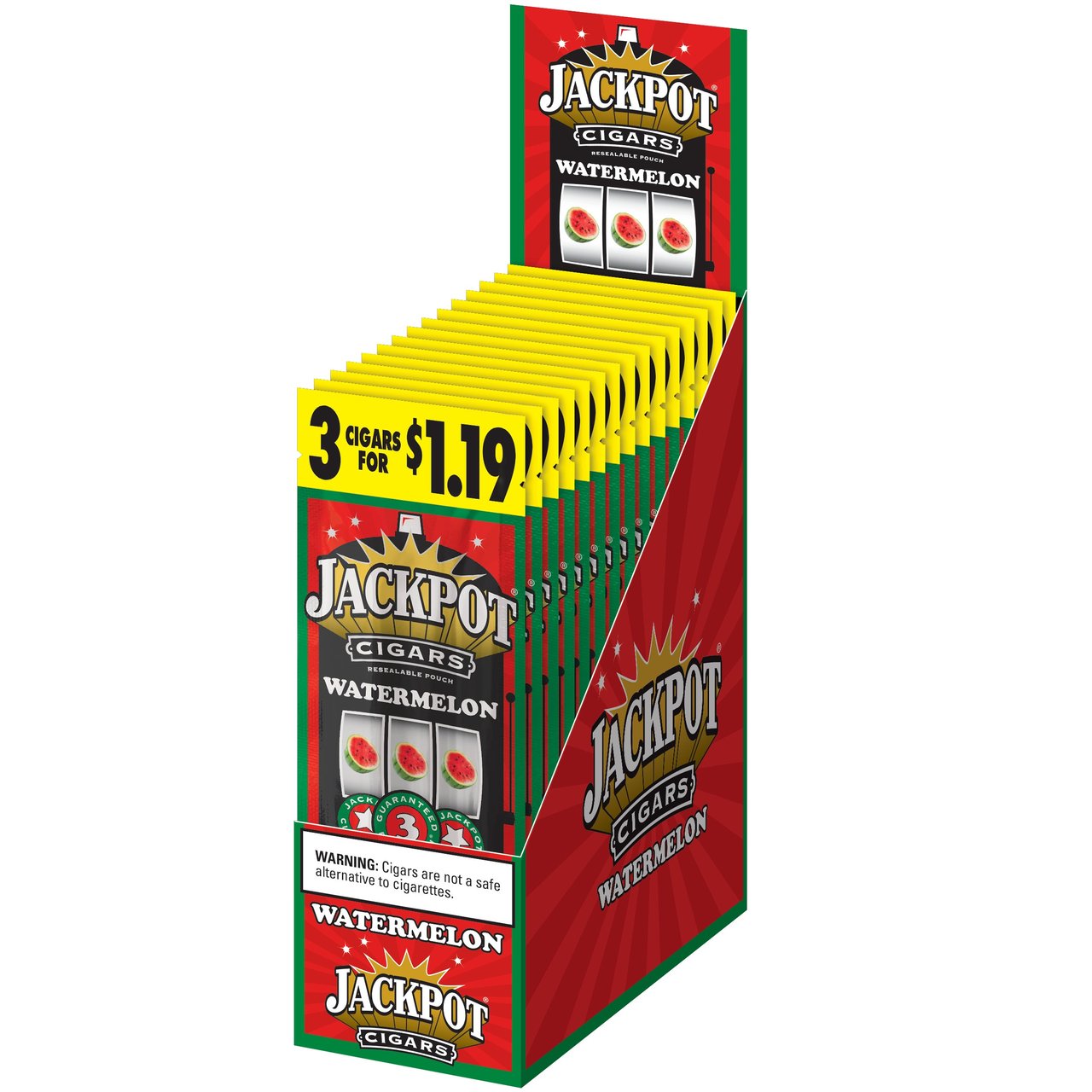 Jackpot Watermelon Cigarillos, 15 Pouches of 3 ($1.19 Pre-Priced)